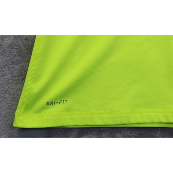 Nike Pro Dri Fit Neon Yellow 1/4 Zip Pullover Women's Size M Running Run - Picture 4 of 7